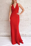 Lubomierz Red Fitted Maxi Mermaid Dress | La petite garçonne model look