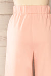 Lucille Blush Pink Wide Leg Lounge Pants | La petite garçonne back close-up