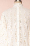 Lunesque Ivory Long Sleeve Openwork Lace Top | Boutique 1861 back close up