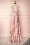 Lyaksandra Pink Floral Embroidered Maxi Dress | Boutique 1861 front view FS