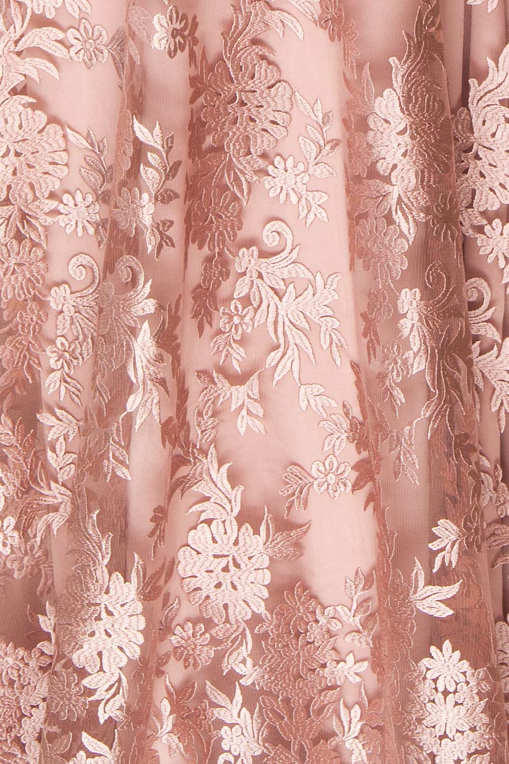 Lyaksandra Pink Floral Embroidered Maxi Dress | Boutique 1861 fabric