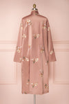 Lyria Taupe Satin Floral 3/4 Sleeve Kimono | Boutique 1861 back view