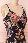 Lyzelle Navy Floral Lace Dress | Robe d'été | Boutique 1861 side close-up