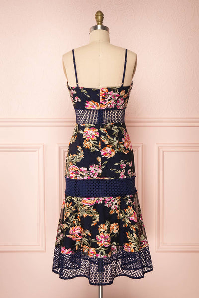 Lyzelle Navy Floral Lace Dress | Robe d'été | Boutique 1861 back view