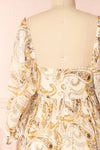 Marley White Paisley Long Sleeve Maxi Dress | Boutique 1861 back close-up