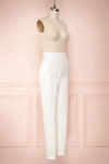 Maddalena White High-Waisted Pants w/ Pockets side view | Boudoir 1861