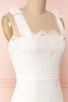 Madeline White Lace Bustier Midi Dress | Boutique 1861 side close-up