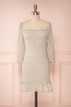 Madison Floral Ruched Short Dress w/ Frills | Boutique 1861
