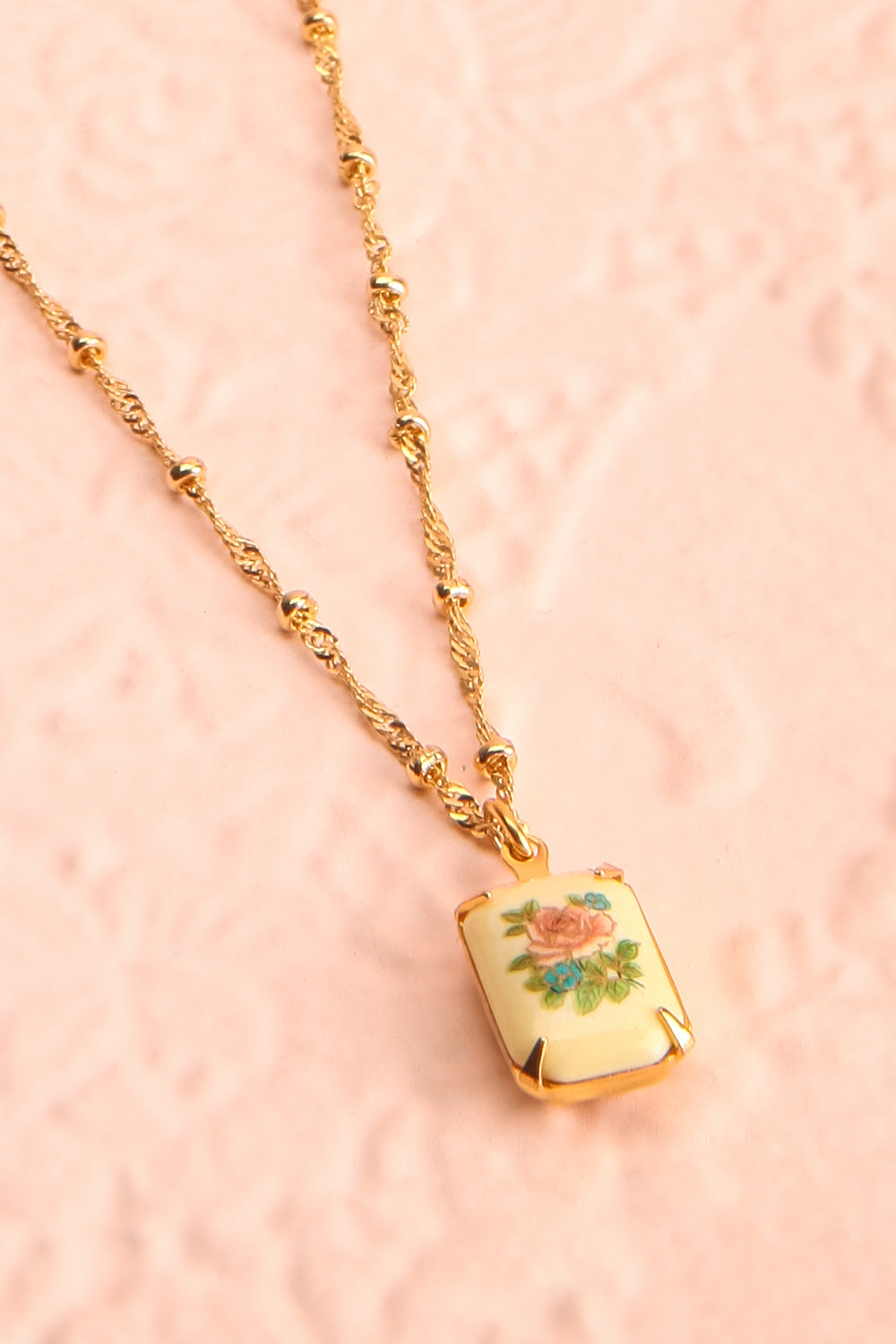 Mae West Rose Dainty Golden Floral Pendant Necklace | Boutique 1861 2