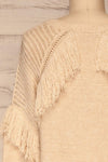 Magalie Beige Knit Sweater | Tricot | La Petite Garçonne back close-up