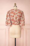 Magdiel Floral Crop Top w/ Puff Sleeves back view | Boutique 1861