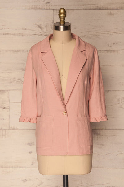Magnieu Light Pink 3/4 Sleeved Blazer Jacket | La Petite Garçonne 1