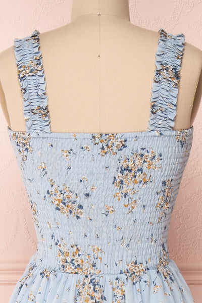 Mahealani Light Blue Floral Layered A-Line Dress | Boutique 1861