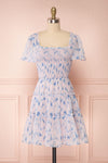 Mahima Lavender Patterned Short Dress | Boutique 1861 front view