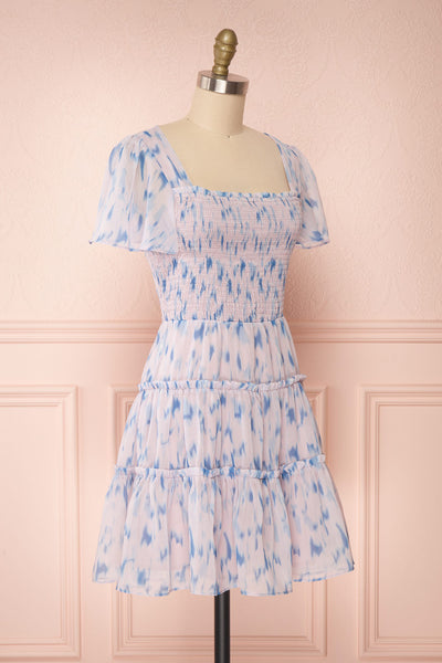 Mahima Lavender Patterned Short Dress | Boutique 1861 side view