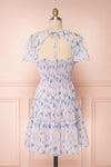 Mahima Lavender Patterned Short Dress | Boutique 1861 back view