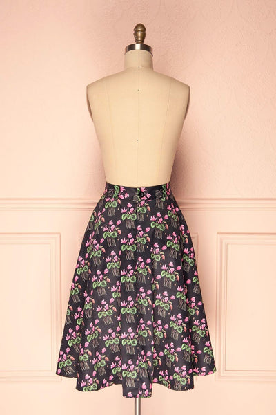 Mahira | Black Floral Skirt