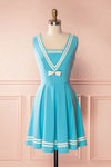 Maidie Sky Blue Retro A-line Sailor Dress | Boutique 1861