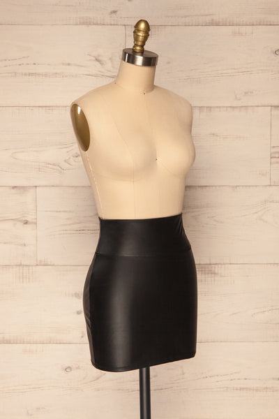 Maidstone Black Faux-Leather Mini Skirt | La petite garçonne side view