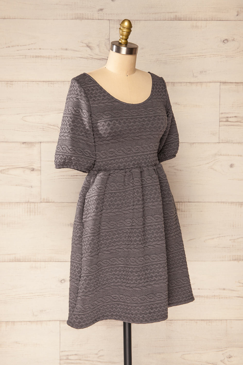Maihori Short Grey Knitted Dress | La petite garçonne side view 