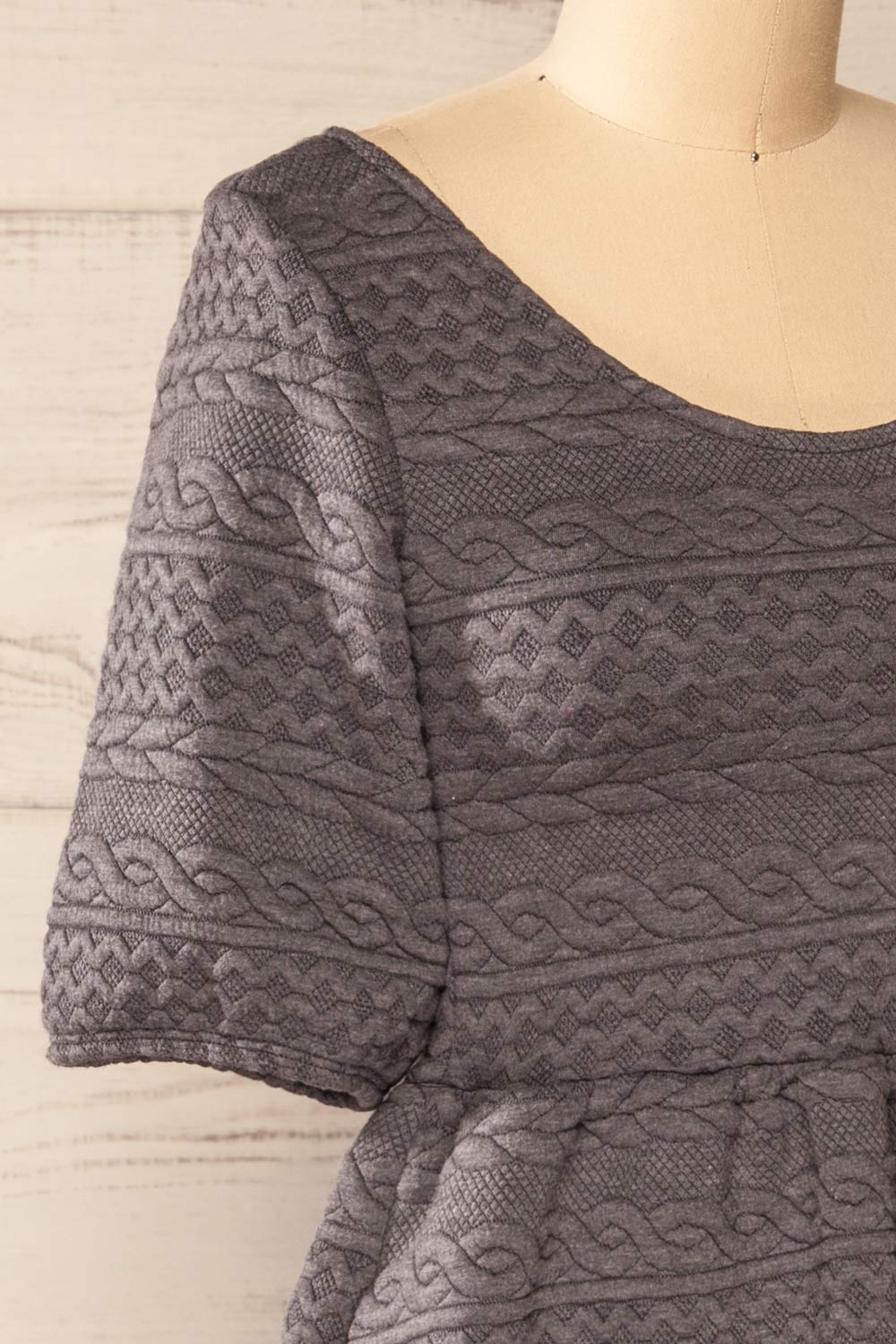 Maihori Short Grey Knitted Dress | La petite garçonne side close-up