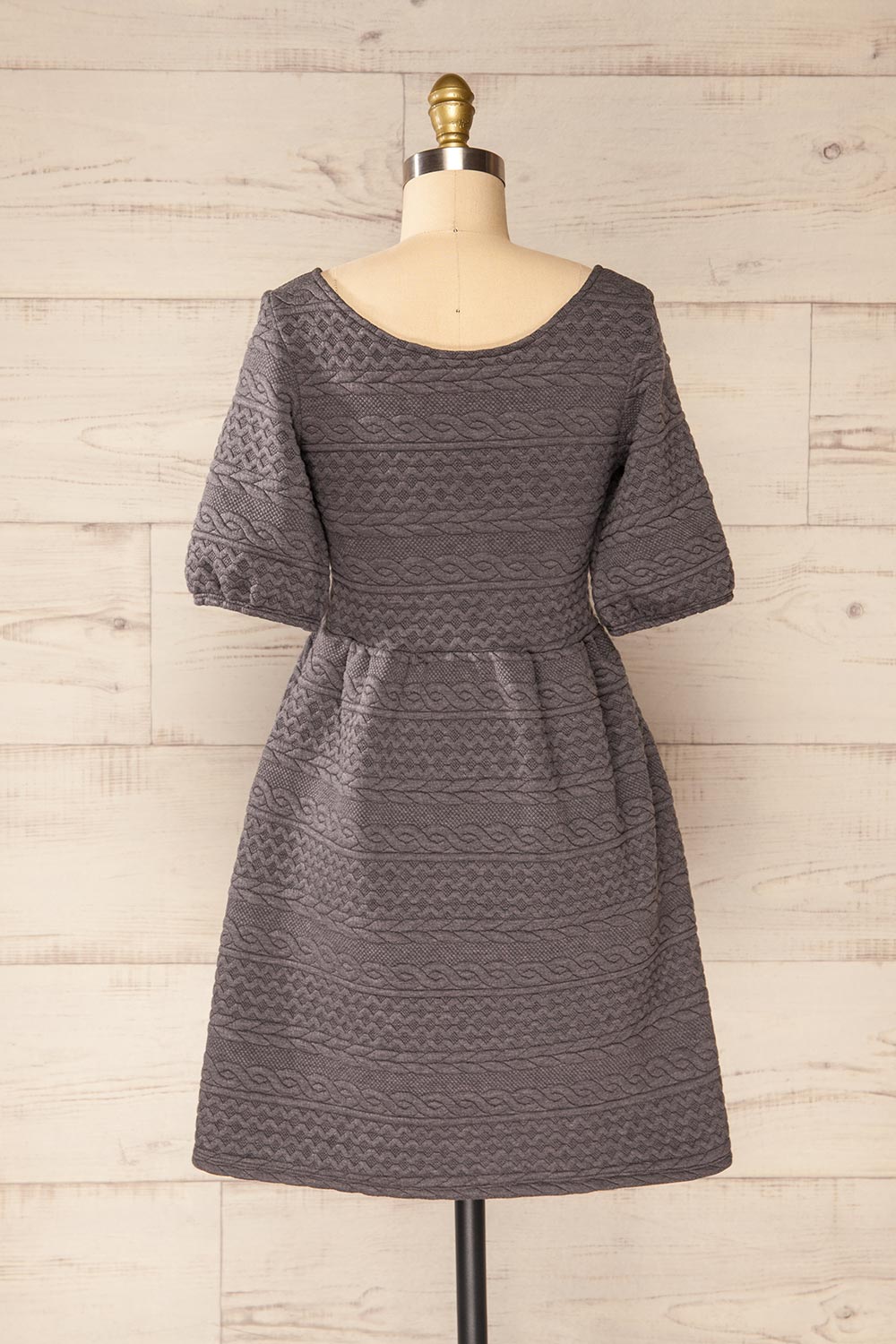 Maihori Short Grey Knitted Dress | La petite garçonne back view 