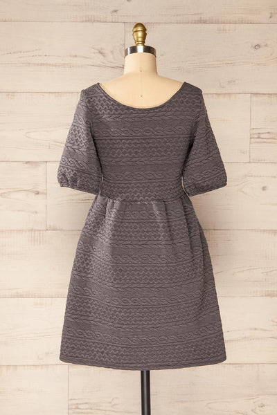 Maihori Short Grey Knitted Dress | La petite garçonne back view