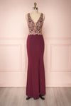 Mailie Wine Red Mermaid Gown with Appliqués | Boutique 1861 front view