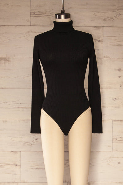Mainz Black Long Sleeve Turtleneck Bodysuit | La petite garçonne
