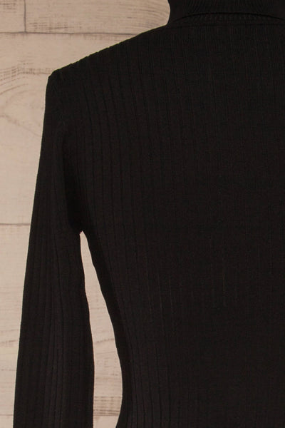 Mainz Black Long Sleeve Turtleneck Bodysuit | La petite garçonne back view