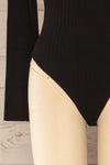 Mainz Black Long Sleeve Turtleneck Bodysuit | La petite garçonne back close-up