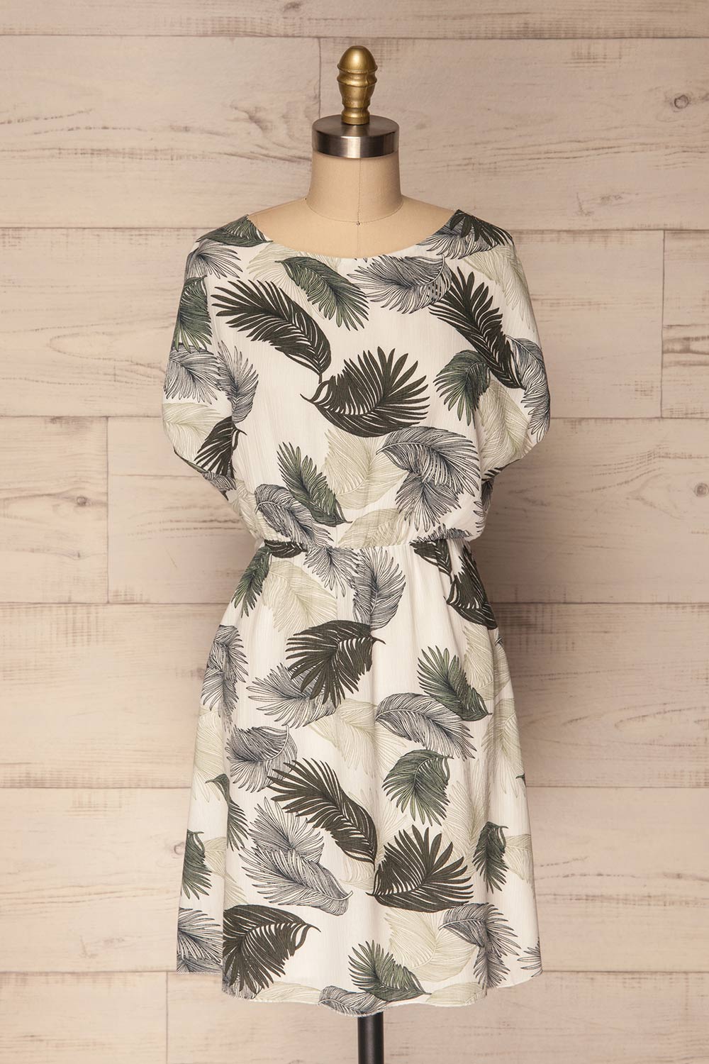 Mairena White & Green Tropical Printed Dress | La Petite Garçonne