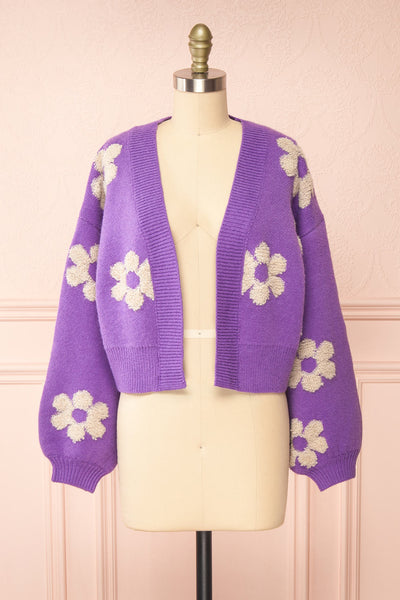 Mairin Knitted Cardigan w/ Flower Embroidery | Boutique 1861 front view