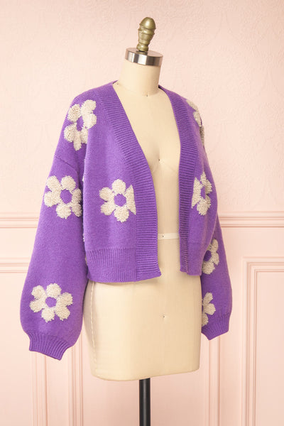 Mairin Knitted Cardigan w/ Flower Embroidery | Boutique 1861 side view