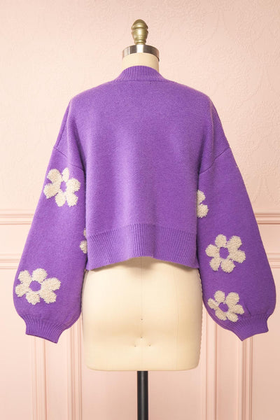 Mairin Knitted Cardigan w/ Flower Embroidery | Boutique 1861 back view