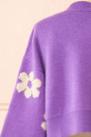 Mairin Knitted Cardigan w/ Flower Embroidery | Boutique 1861 back close-up