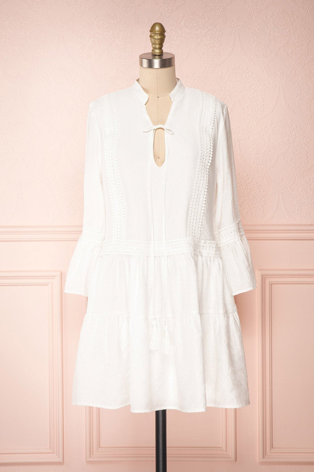 Makanui White Tunic Dress w/ Bell Sleeves | Boutique 1861
