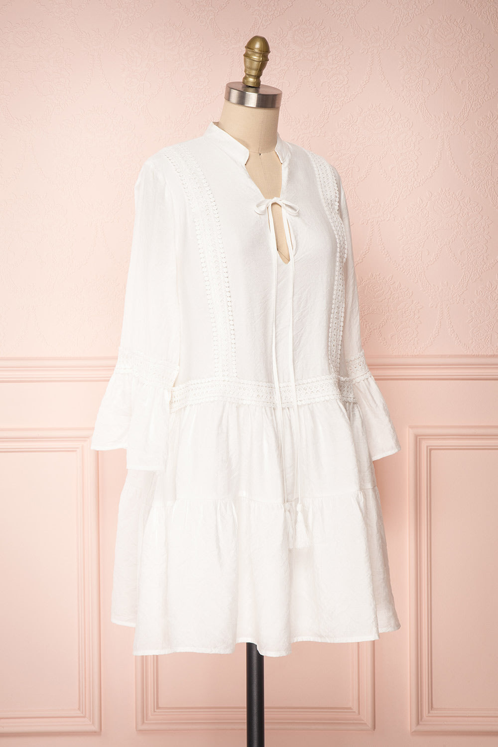 Makanui White Tunic Dress with Bell Sleeves | Boutique 1861