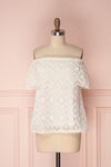 Malbina Ivory Floral Lace Off-Shoulder Top | Boutique 1861 1