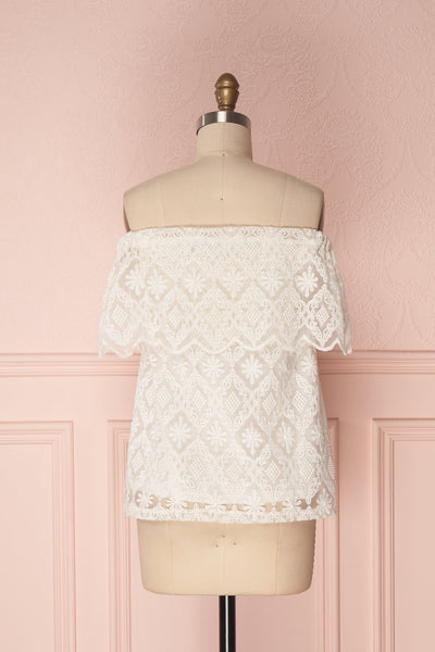 Malbina Ivory Floral Lace Off-Shoulder Top | Boutique 1861 5