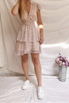 Malena Light Pink Floral Short Dress | Boutique 1861 model look