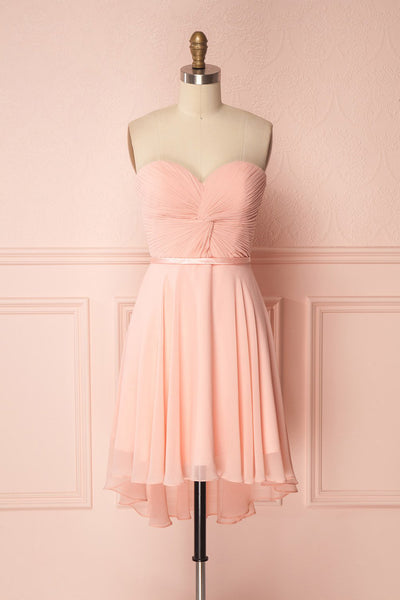 Maliha Blush Pink Bustier A-Line Prom Dress | Boudoir 1861  front view