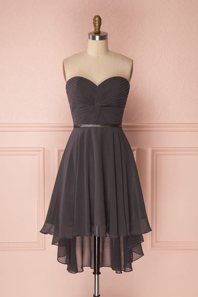 Maliha Charcoal Bustier A-Line Prom Dress | Boudoir 1861 front view