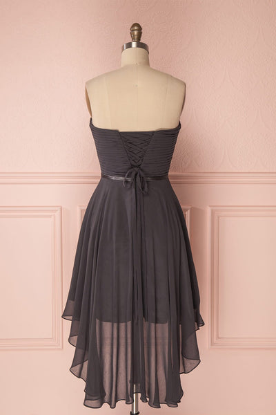 Maliha Charcoal Bustier A-Line Prom Dress | Boudoir 1861