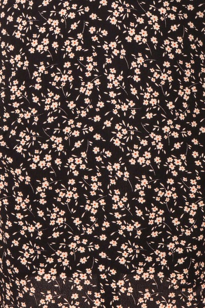 Malinda Floral Short Dress w/ Balloon Sleeves fabric close up | Boutique 1861
