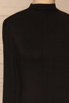Malmo Black Mock Neck Long Sleeve Top | La petite garçonne side close-up