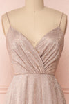 Malorie Dusty Pink Voluminous Maxi Dress | Boutique 1861 front close-up