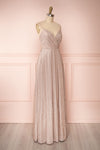 Malorie Dusty Pink Voluminous Maxi Dress | Boutique 1861 side view