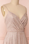 Malorie Dusty Pink Voluminous Maxi Dress | Boutique 1861 side close-up