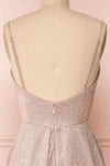 Malorie Dusty Pink Voluminous Maxi Dress | Boutique 1861 back close-up